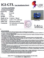 4.17/CT Natural Blue Sapphire With Govt Lab Certificate-BLUSA9W